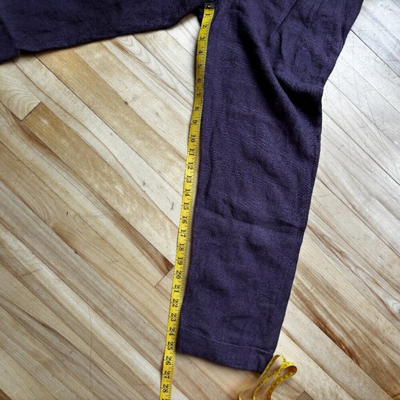 ETRO Women's Burgundy Linen Straight-Leg Pants – IT 42 - Picture 5 of 11